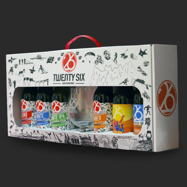 coffret découverte de bière de la marque 26 produites par l'entreprise swiss craft drinks à Monthey, valais, suisse